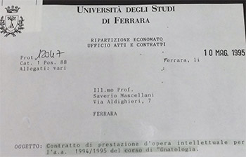 Contratto Università di Ferrara 1995